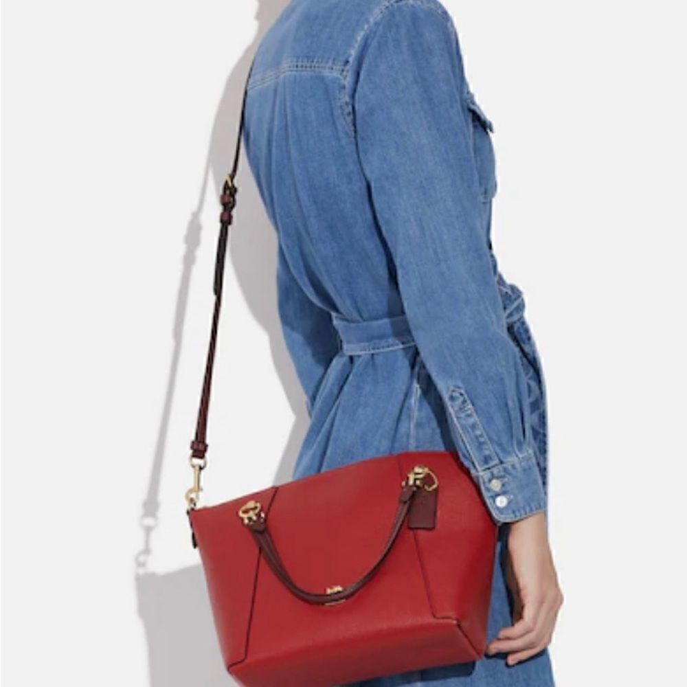 🔥🎁NEW! Coach Kacey Colorblock Satchel Handbag Red Msrp:$378.00
